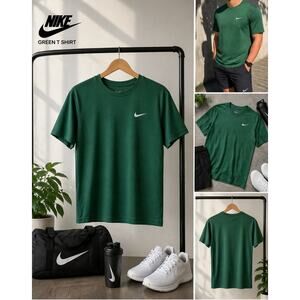 Nike Mens Green T Shirt XXL Athletic Crewneck Swoosh Short Sleeve Sportswear
